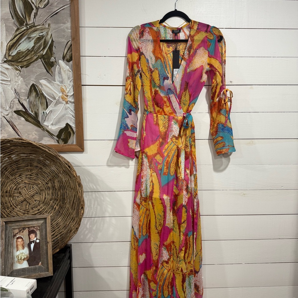 Vibrant Long Sleeve Maxi Dress